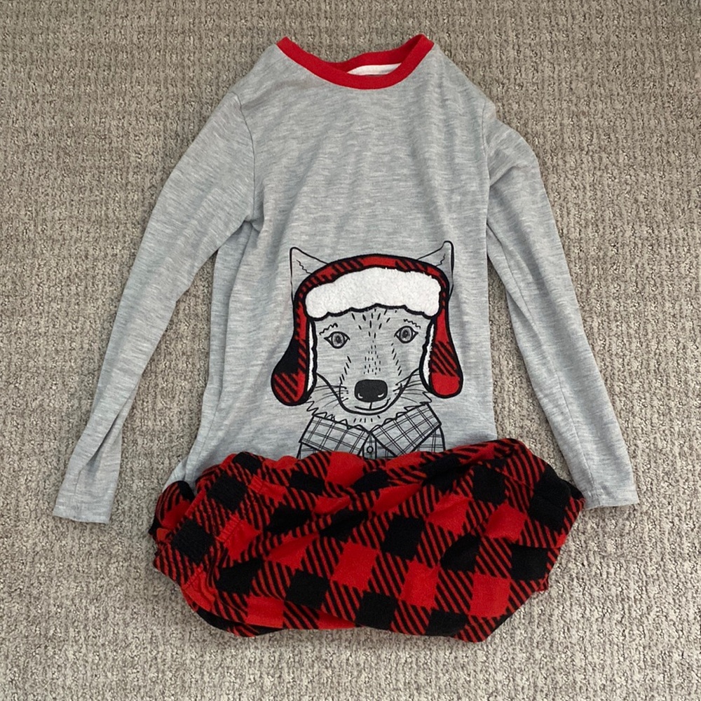 Cat & Jack Boys Plaid Christmas Pajama Set with Reindeer Limited Edition
